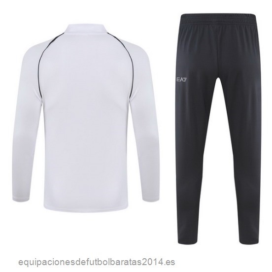 Nuevo Conjunto Completo Sudadera Entrenamiento Niños Napoli 23/24 Blanco Gris Baratas